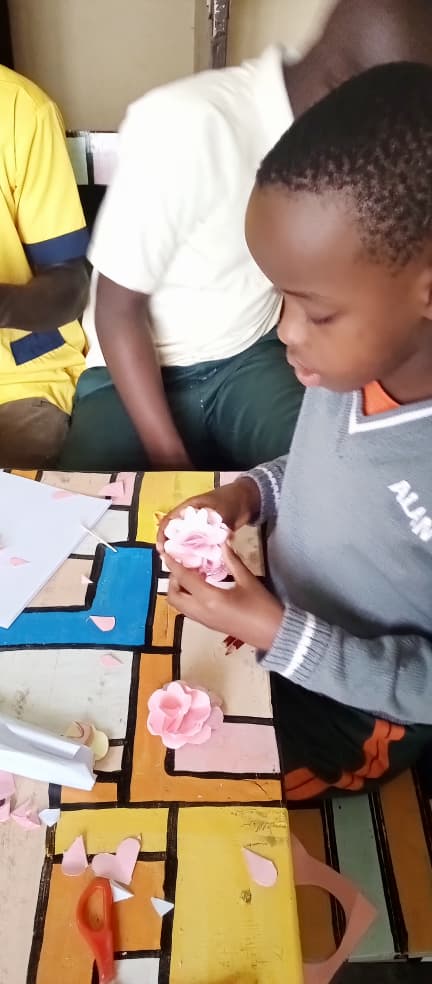 Children working with clay and textures