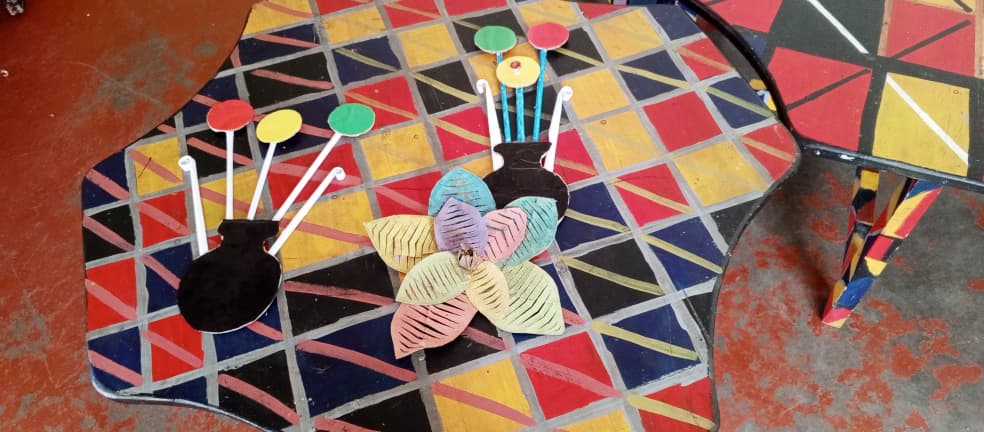 Children engaged in painting activities